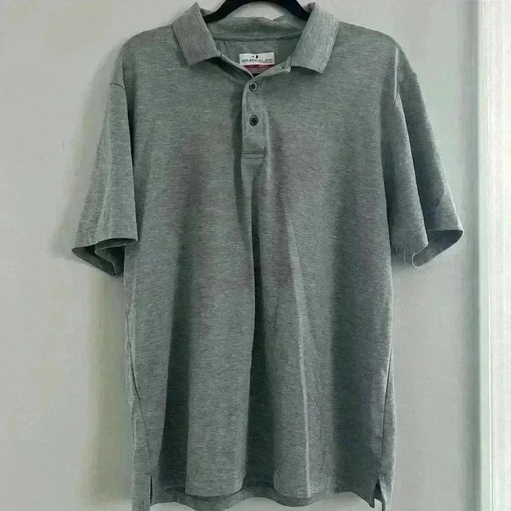 Gray collared short sleeve tee